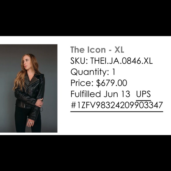 Black leather studded jacket - Picture 4 of 4